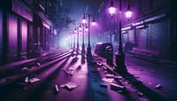 purple street lights represent