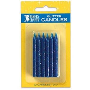 Oasis Supply Glitter Birthday Candles, 2.25-Inch, Blue
