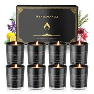 Home Scented Candles, 8 Pack Aromatherapy Jar Candles Smoke-Free Strong Fragrance Long Lasting, 8 Fragrances Scented Candles Gift Set for Women, Perfect for Valentine's Day, Birthday Gifts