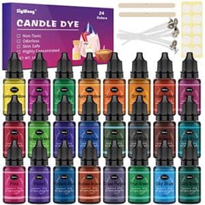 Candle Dye - 24 Colors Liquid Candle Making Dye for DIY candle making supplies Kit, Food Grade Ingredients Oil-Based Candle Coloring for Soy Wax Dyes, Beeswax, Gel Wax, Paraffin Wax - Each 0.35oz/10ml