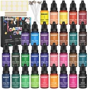 Candle Dye 30 Colors Liquid Oil-Based dye Kit for DIY Candle Making, Highly Concentrate Oil-Based dye for Soy Wax Dyes, Beeswax, Gel Wax, Paraffin Wax - Each 0.35oz/10ml