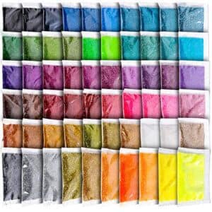 Fine Glitter, YGDZ 60 Colors Bulk Craft Glitter Packs for Resin Tumblers Candle Slime Making, Festival Body Face Eyeshadow Nail Glitter, 5g Each Bag